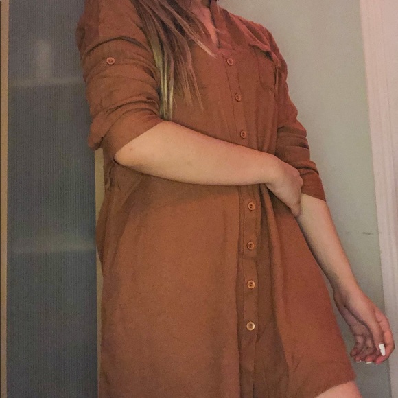 long sleeve camel brown shirt dress 🤎 - Picture 2 of 3